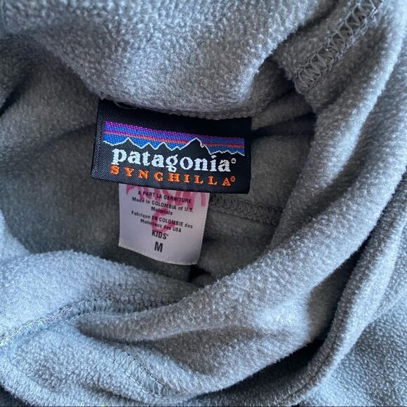 Kids Gray Patagonia Hoodie Sweatshirt - Picture 5 of 6